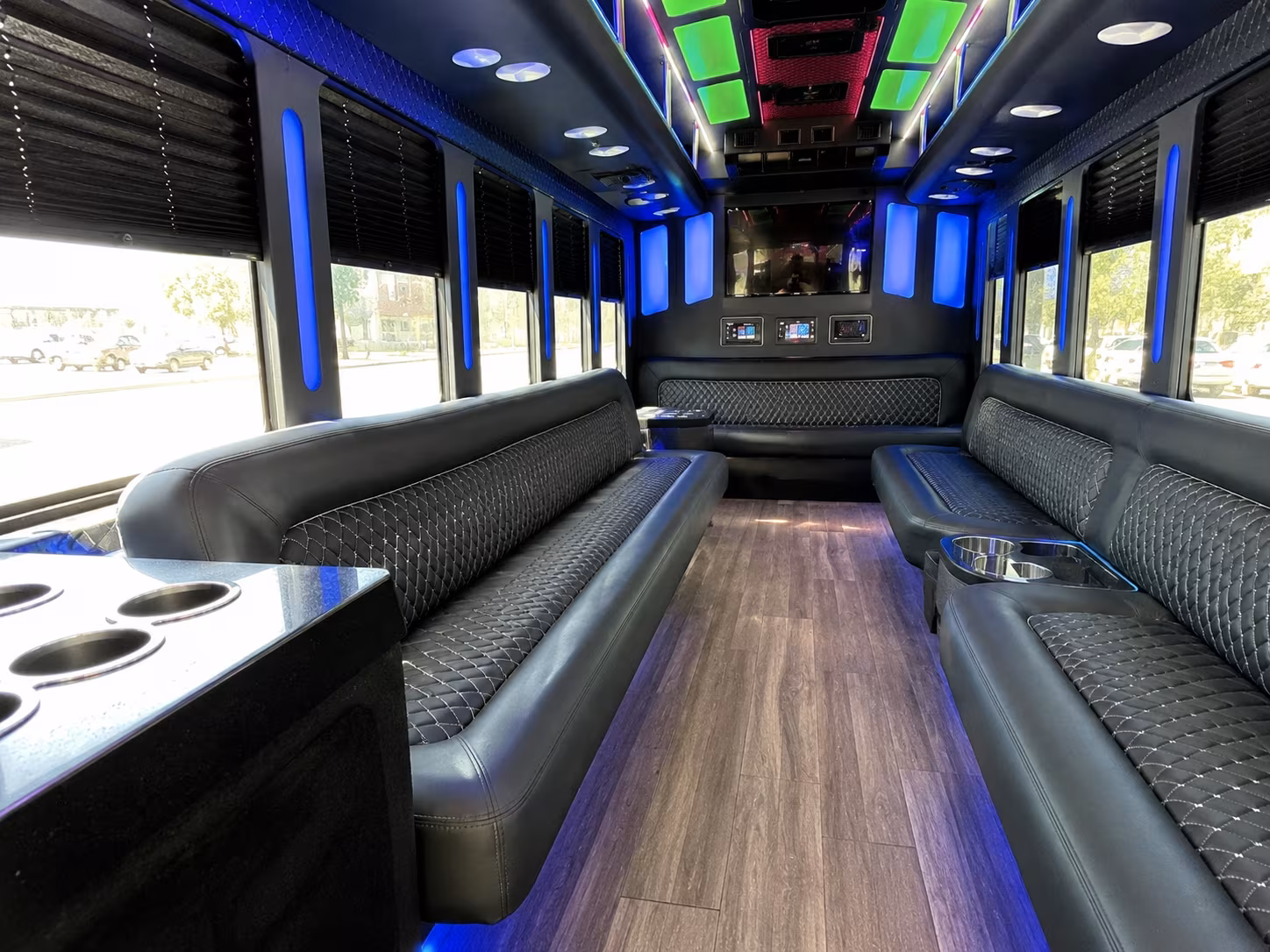gastonia 15 passenger party bus inside