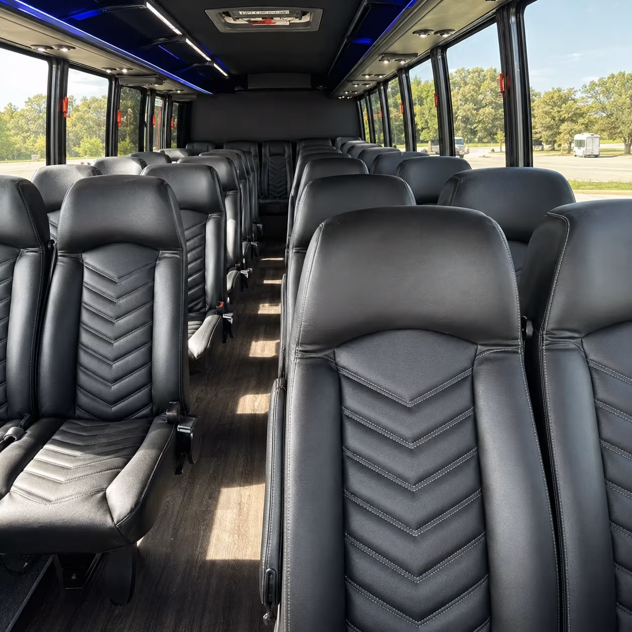 gastonia 28 passenger minibus inside