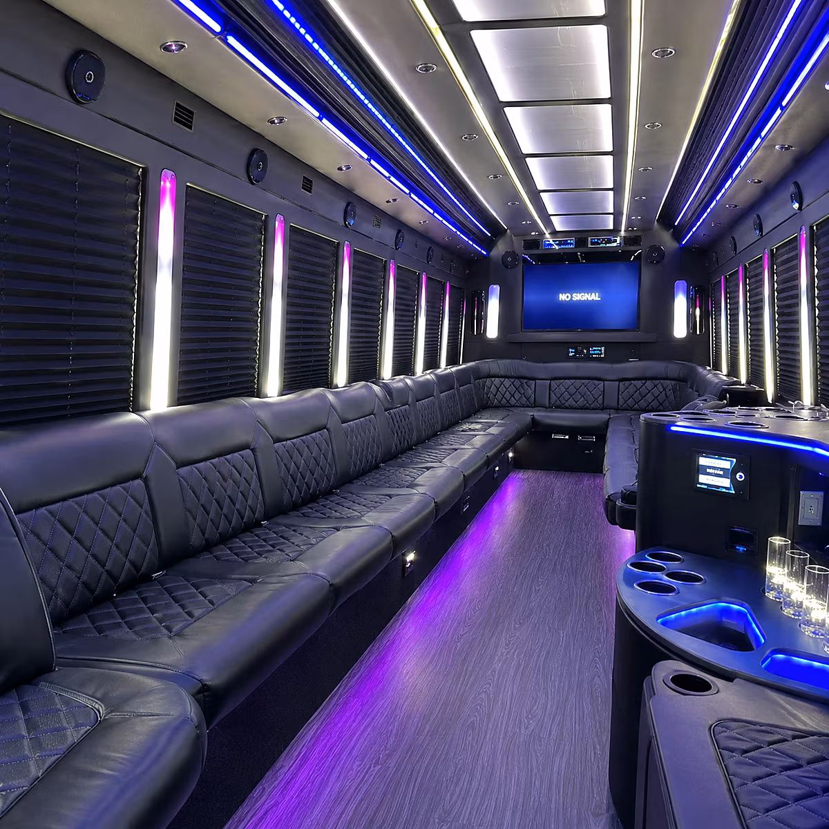 gastonia 30 passenger party bus inside