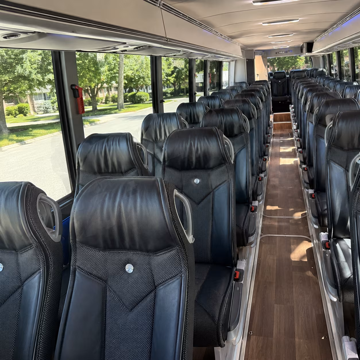 gastonia 40 passenger charter bus inside