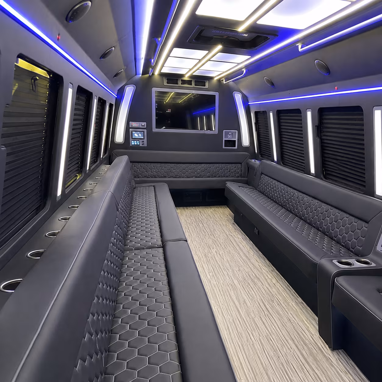 gastonia 40 passenger party bus inside